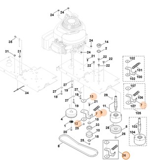Zestaw napinacza paska, Stihl 60120071094