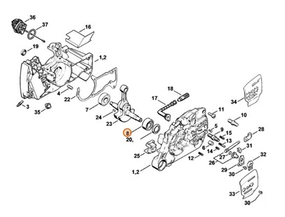 Łożysko kulkowe 15x35x13, STIHL 95230034275