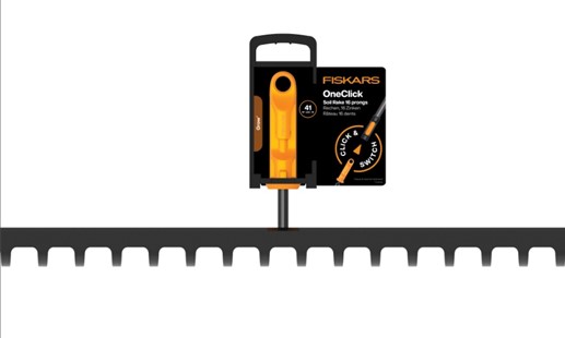 Głowica grabie 16 zębne ogrodowe z metalu OneClick, Fiskars 1080678