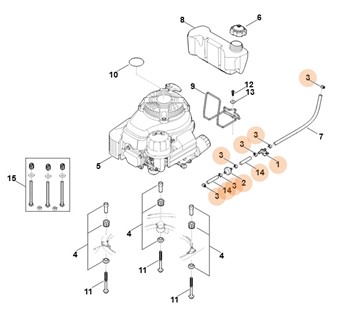 Giętki przewód paliwowy kompl., Stihl 63783502700