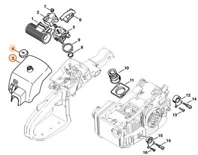 Pokrywa komory gaźnika, Stihl 11291401903
