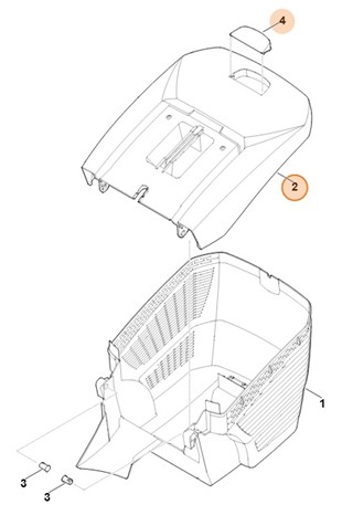Górna część kosza na trawę, Stihl 63387602110