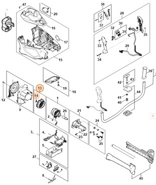  Koło łopatkowe wentylatora, Stihl FA016003200
