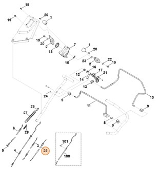 Cięgno gazu, Stihl 63641801100