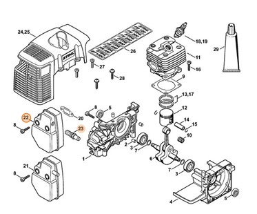 Tłumik wydechu spalin, Stihl 41341400607