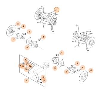 Zespół roboczy kompl., prawy, Stihl 62507100203