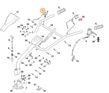 Cięgno gazu, Stihl 62501801100