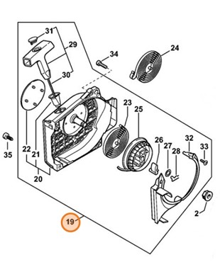 Obudowa wentylatora z urządzeniem rozruchowym, Stihl 11290802105