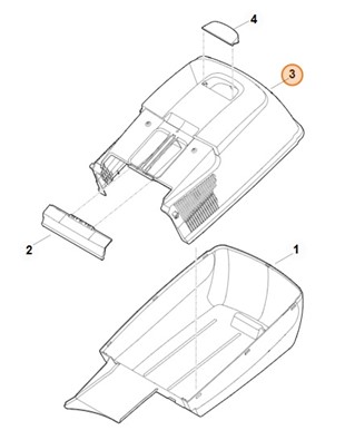 Górna część kosza na trawę, Stihl 63717602102