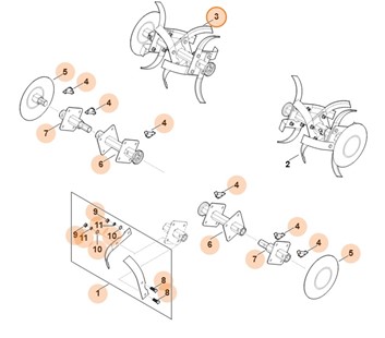 Zespół roboczy kompl., prawy, Stihl 62507100201
