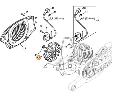 Koło zamachowe, Stihl 4224 400 1200
