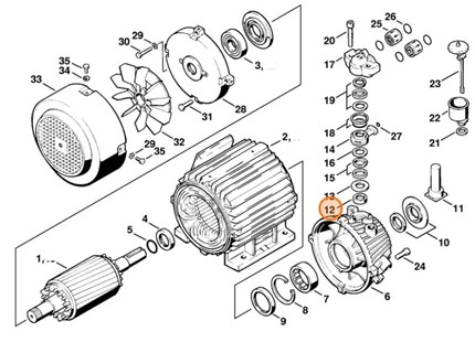 Pierścień uszczelniający wał 22x32x7, Stihl 96300032511