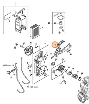 Pokrywa sterowania przepływem powietrza, Stihl 42830873000