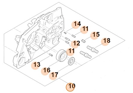 Połówka skrzyni korbowej, Stihl 11240202906