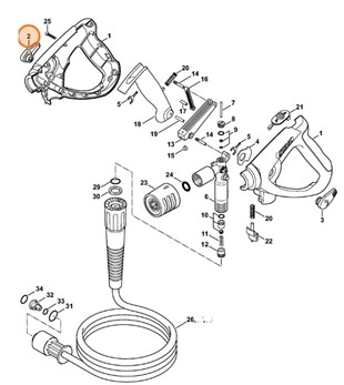 Dźwignia nastawcza - prawo, Stihl 49255024700