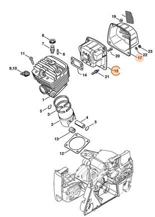 Tłumik wydechu spalin, Stihl 11241400603