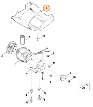 Pokrywa wentylatora, Stihl 62906060101