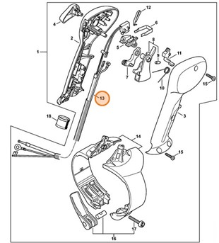 Cięgno sterowania główną przepustnicą, Stihl 42441801102