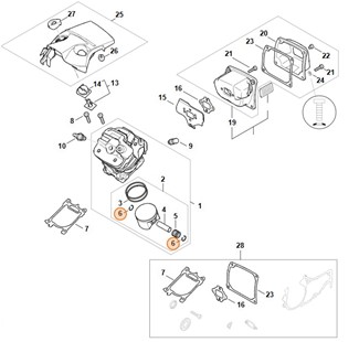 Rozprężny pierścień osadczy 12x1, STIHL 94636501200