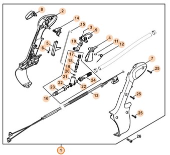 Połówka okładziny rękojeści - strona wewnętrzna, Stihl 42447910800