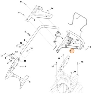 Górna część uchwytu kierującego, Stihl 63387635010