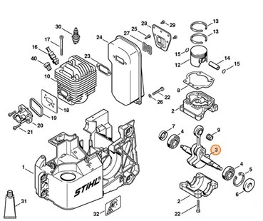 Wał korbowy, Stihl 42210300400