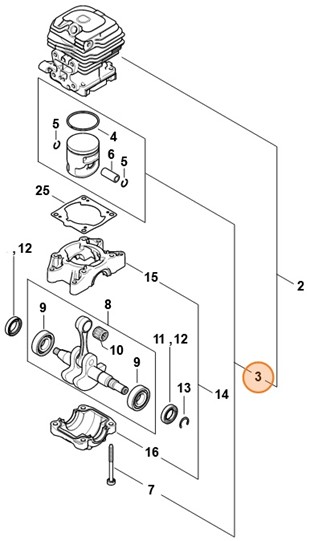 Tłok Ø 40,5 mm, Stihl 11480302017