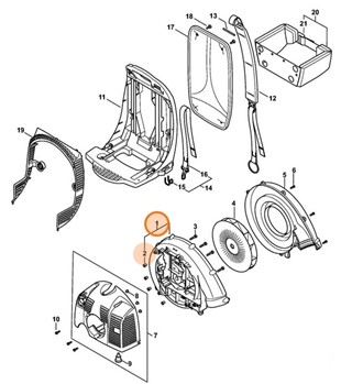 Obudowa dmuchawy - wewnątrz, Stihl 42447004106