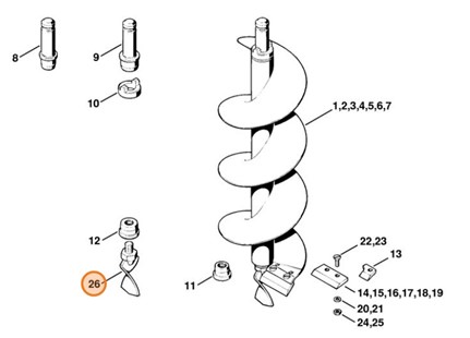Nacinacz wstępnego pozycjonowania świdra, Stihl 44016803300