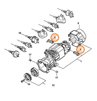 Zestaw szczotek węglowych, Stihl 49516002701