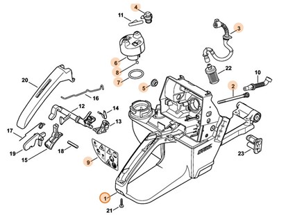 Obudowa zbiornika paliwa, Stihl 42523500800