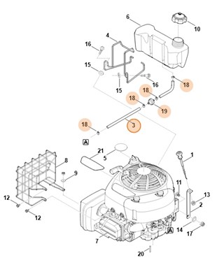 Giętki przewód paliwowy kompl., Stihl 60123502710