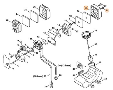 Pokrywa filtra, Stihl 41371401001