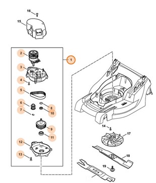 Silnik elektryczny z przekładnią, Stihl 63386000210