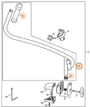 Uchwyt rurowy, Stihl 42827901701