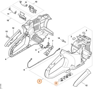 Korpus rękojeści - prawa strona, Stihl 48647901002