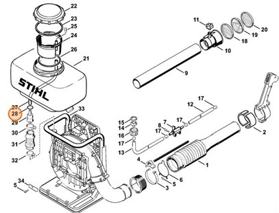 Okrągły pierścień uszczelniający 23,4x3,53, Stihl 96459457700