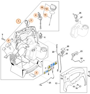 Obudowa dmuchawy - wewnątrz, Stihl 42297004124