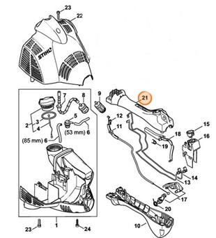 Górna połówka uchwytu, Stihl 41447910807