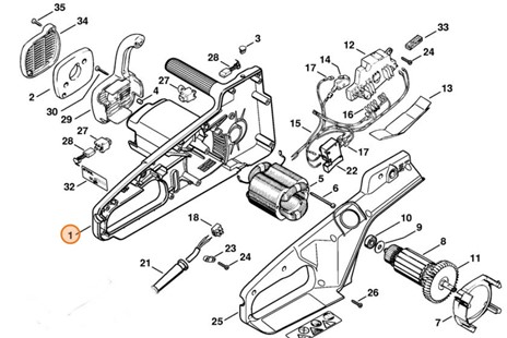 Obudowa silnika, MSE 230 C, Stihl 12076021204