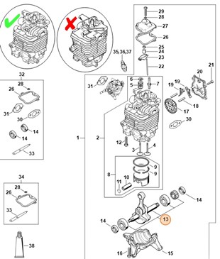 Wał korbowy, Stihl 42820300411