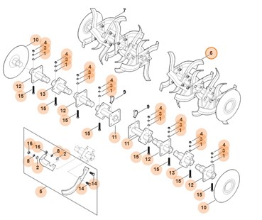 Zespół roboczy kompl., lewy, Stihl 62517100202