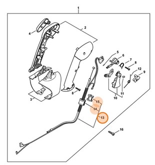 Cięgno sterowania główną przepustnicą, Stihl 42821801103