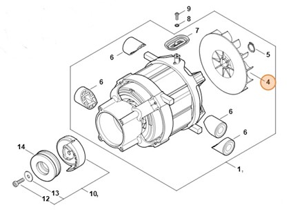 Koło łopatkowe wentylatora, Stihl 49506073000