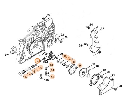 Pompa olejowa o regulowanej wydajności (skok 1,75 mm), Stihl 11246403201