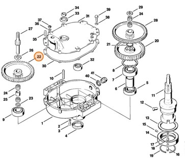 Podwójne zębate koło przekładniowe, Stihl 43086422010