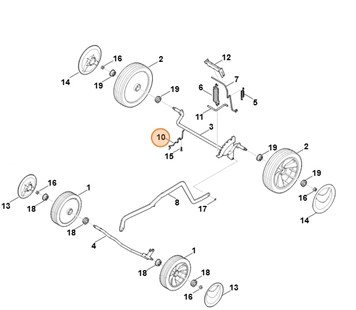 Uchwyt osi, str. prawa, Stihl 63387041205