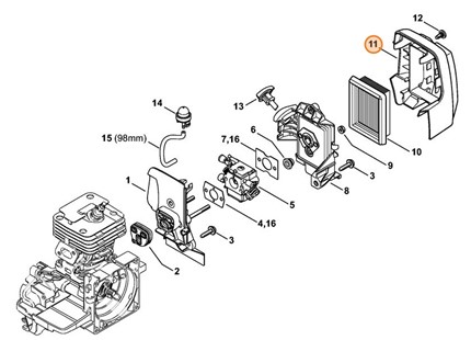 Pokrywa filtra, Stihl 41341401000