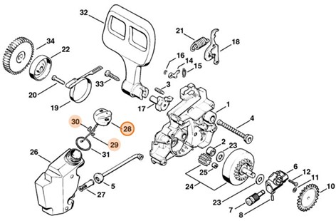 Zamknięcie zbiornika oleju, Stihl 12066403600