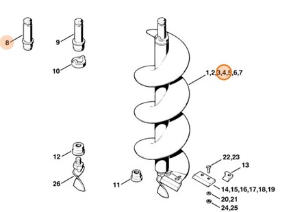 Świder glebowy Ø 200 mm, Stihl 44000004220